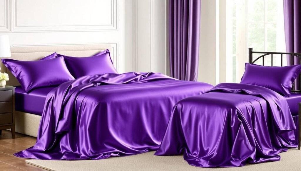 Satin sheet set size variations