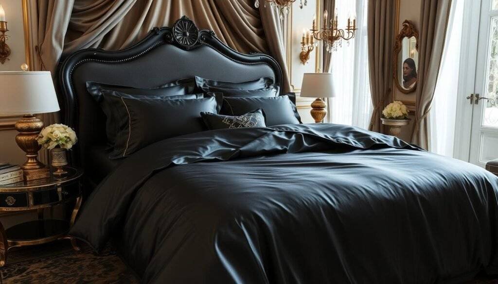 black silk bed set