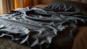 black silk fitted sheet