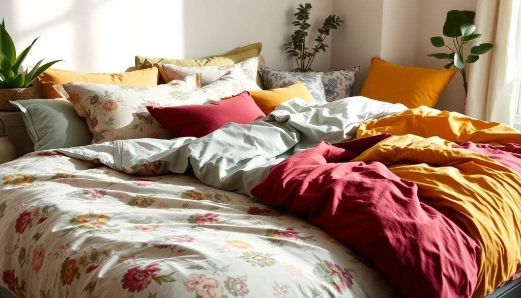 colour options and sheet patterns for bedroom decor