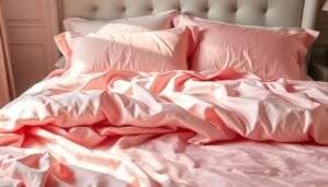 pink silk bedding