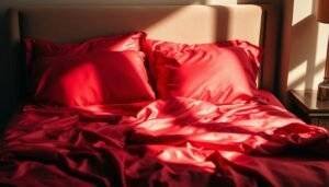 Luxurious Red Silk Sheets for Your Dreamy Bedroom