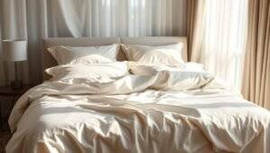 white silk bed sheets